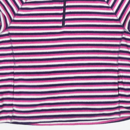 Marks and Spencer Women’s Multicoloured UK 20 Striped 1/4 Zip Fleece Sweatshirt