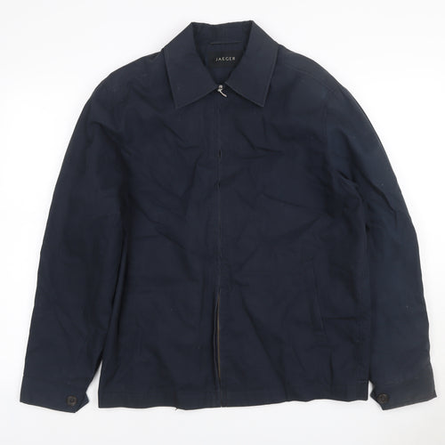 Jaeger Men’s Blue S Basic Zip Jacket Lined Cotton Blend