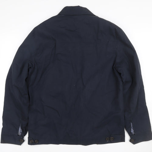 Jaeger Men’s Blue S Basic Zip Jacket Lined Cotton Blend