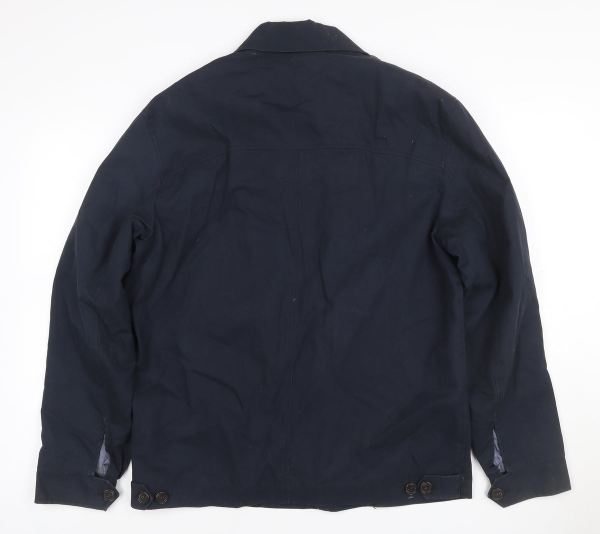 Jaeger Men’s Blue S Basic Zip Jacket Lined Cotton Blend