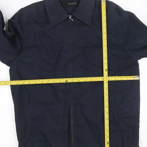 Jaeger Men’s Blue S Basic Zip Jacket Lined Cotton Blend