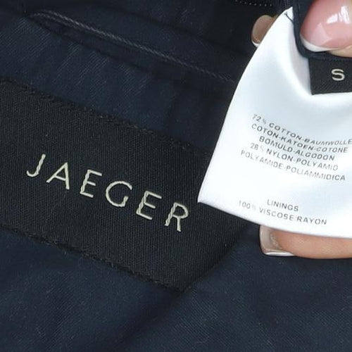 Jaeger Men’s Blue S Basic Zip Jacket Lined Cotton Blend