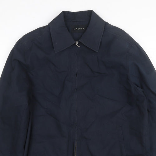 Jaeger Men’s Blue S Basic Zip Jacket Lined Cotton Blend