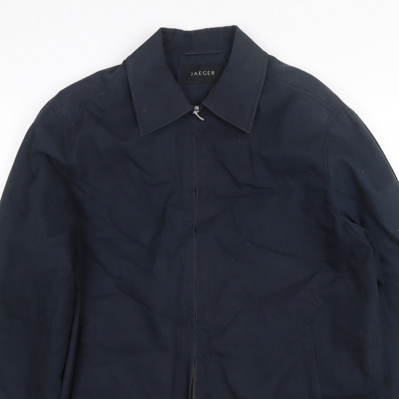 Jaeger Men’s Blue S Basic Zip Jacket Lined Cotton Blend
