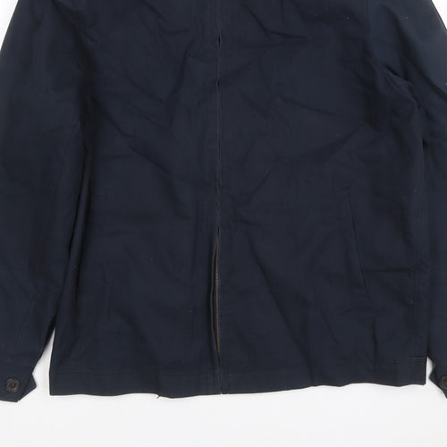 Jaeger Men’s Blue S Basic Zip Jacket Lined Cotton Blend