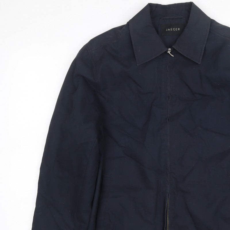 Jaeger Men’s Blue S Basic Zip Jacket Lined Cotton Blend
