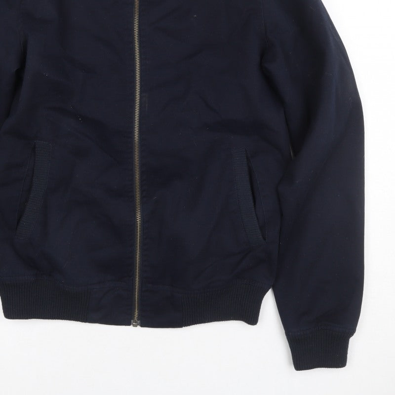 ASOS Men’s Blue S Bomber Jacket Full Zip Lined Casual
