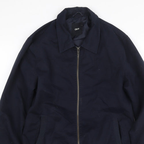 ASOS Men’s Blue S Bomber Jacket Full Zip Lined Casual