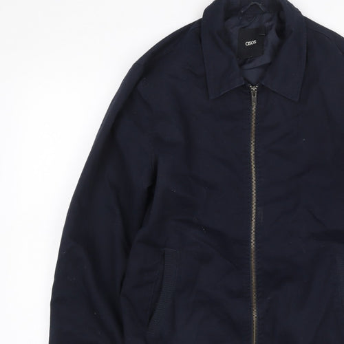 ASOS Men’s Blue S Bomber Jacket Full Zip Lined Casual
