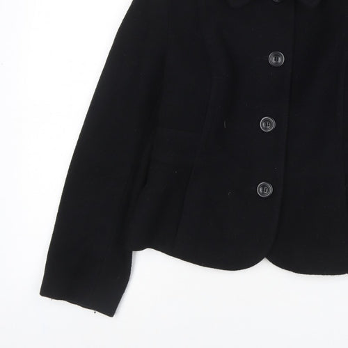 Marks and Spencer Women’s Black UK 16 Wool Blend Button Jacket