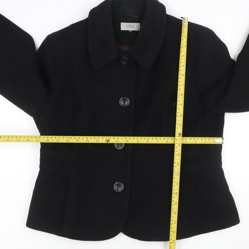 Marks and Spencer Women’s Black UK 16 Wool Blend Button Jacket