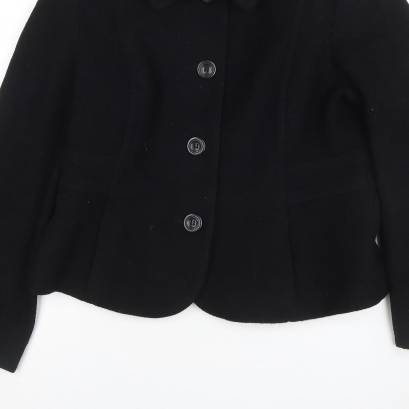 Marks and Spencer Women’s Black UK 16 Wool Blend Button Jacket
