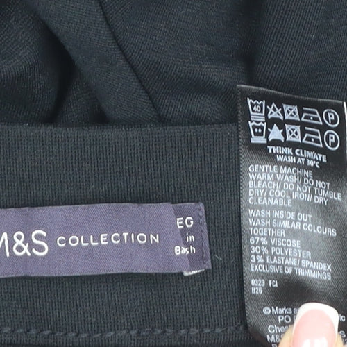 Marks and Spencer Women's Black Size 8 Stretch Pull-On Trousers