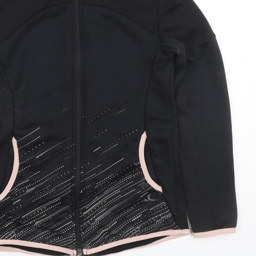 Decathlon Girls Black Pink Full Zip Sports Hoodie 10-11 Years