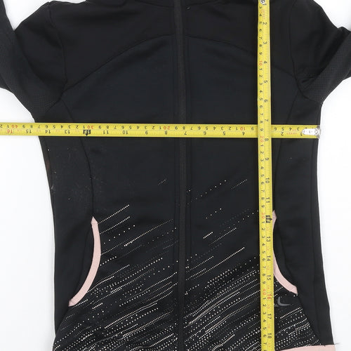 Decathlon Girls Black Pink Full Zip Sports Hoodie 10-11 Years