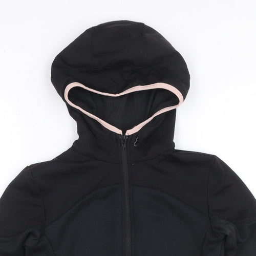 Decathlon Girls Black Pink Full Zip Sports Hoodie 10-11 Years