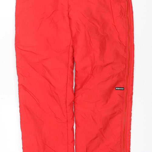 Alpina Women Red M Insulated Ski Snow Pants Zip Leg Pockets