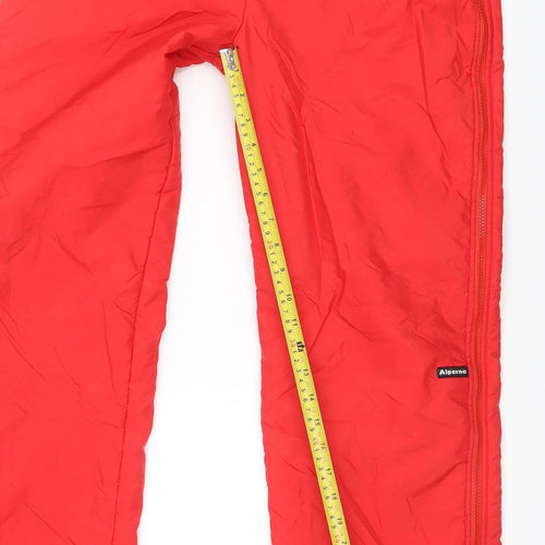 Alpina Women Red M Insulated Ski Snow Pants Zip Leg Pockets