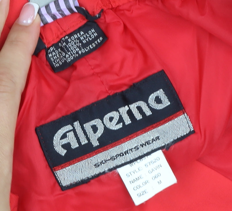 Alpina Women Red M Insulated Ski Snow Pants Zip Leg Pockets