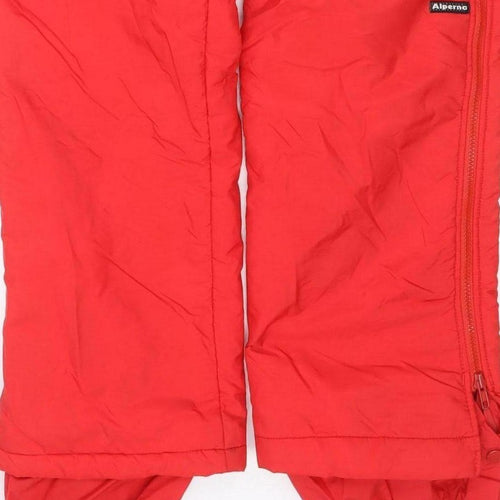 Alpina Women Red M Insulated Ski Snow Pants Zip Leg Pockets