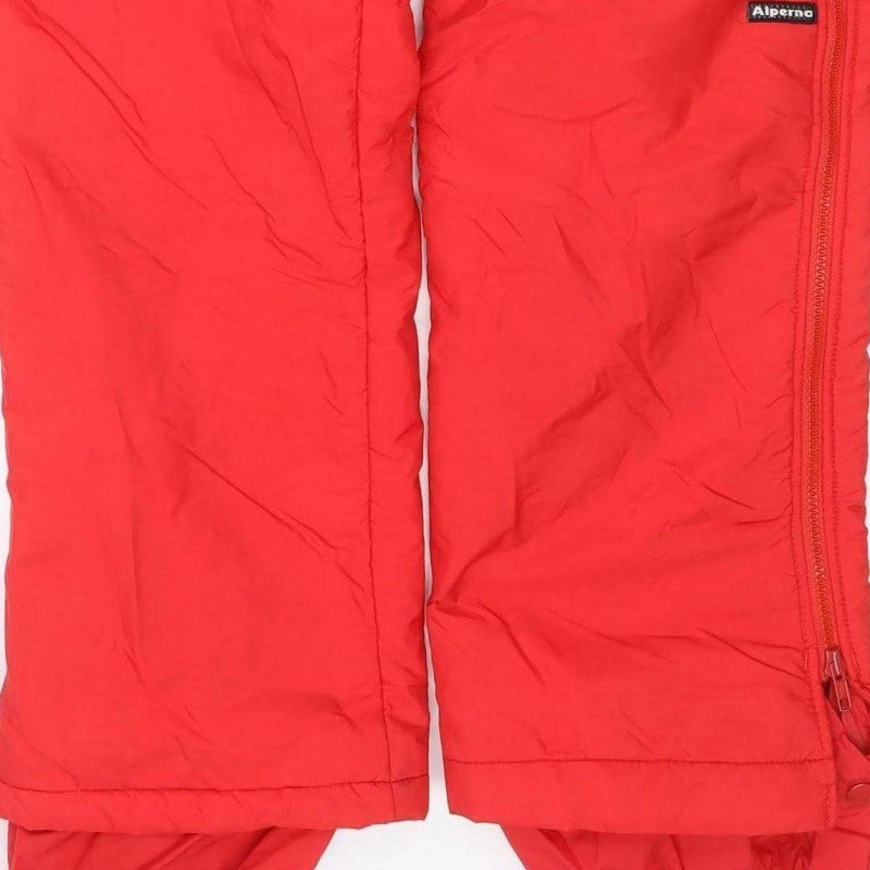 Alpina Women Red M Insulated Ski Snow Pants Zip Leg Pockets