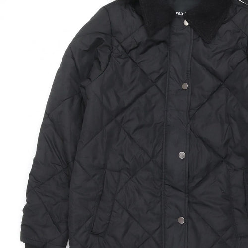 Threadbare Women’s Black UK 10 Long Hooded Quilted Puffer Jacket