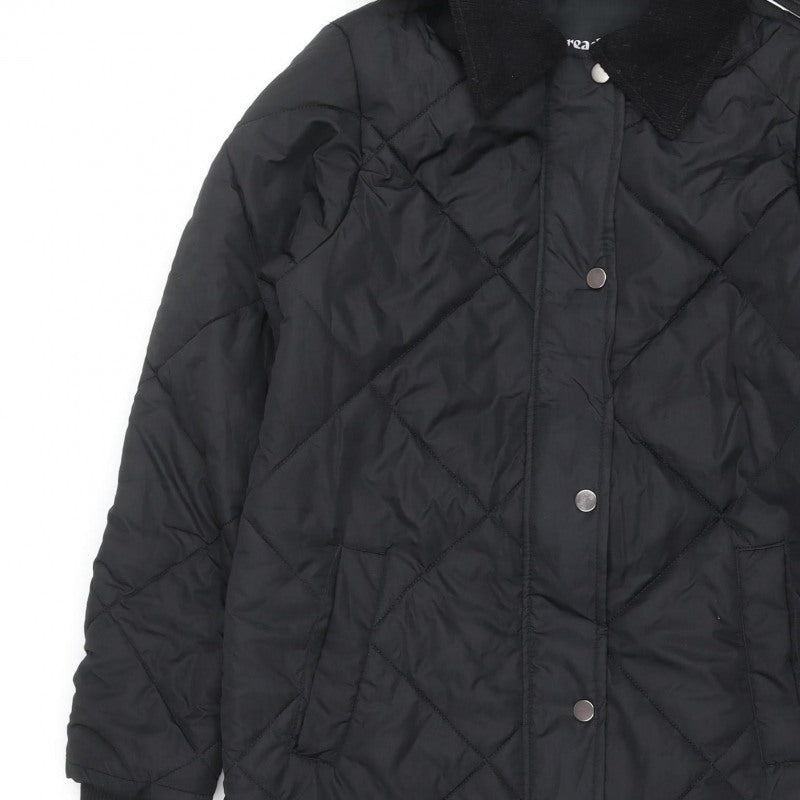 Threadbare Women’s Black UK 10 Long Hooded Quilted Puffer Jacket