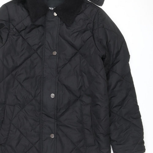Threadbare Women’s Black UK 10 Long Hooded Quilted Puffer Jacket