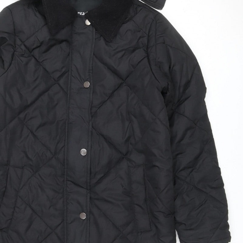 Threadbare Women’s Black UK 10 Long Hooded Quilted Puffer Jacket