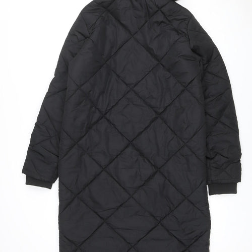 Threadbare Women’s Black UK 10 Long Hooded Quilted Puffer Jacket