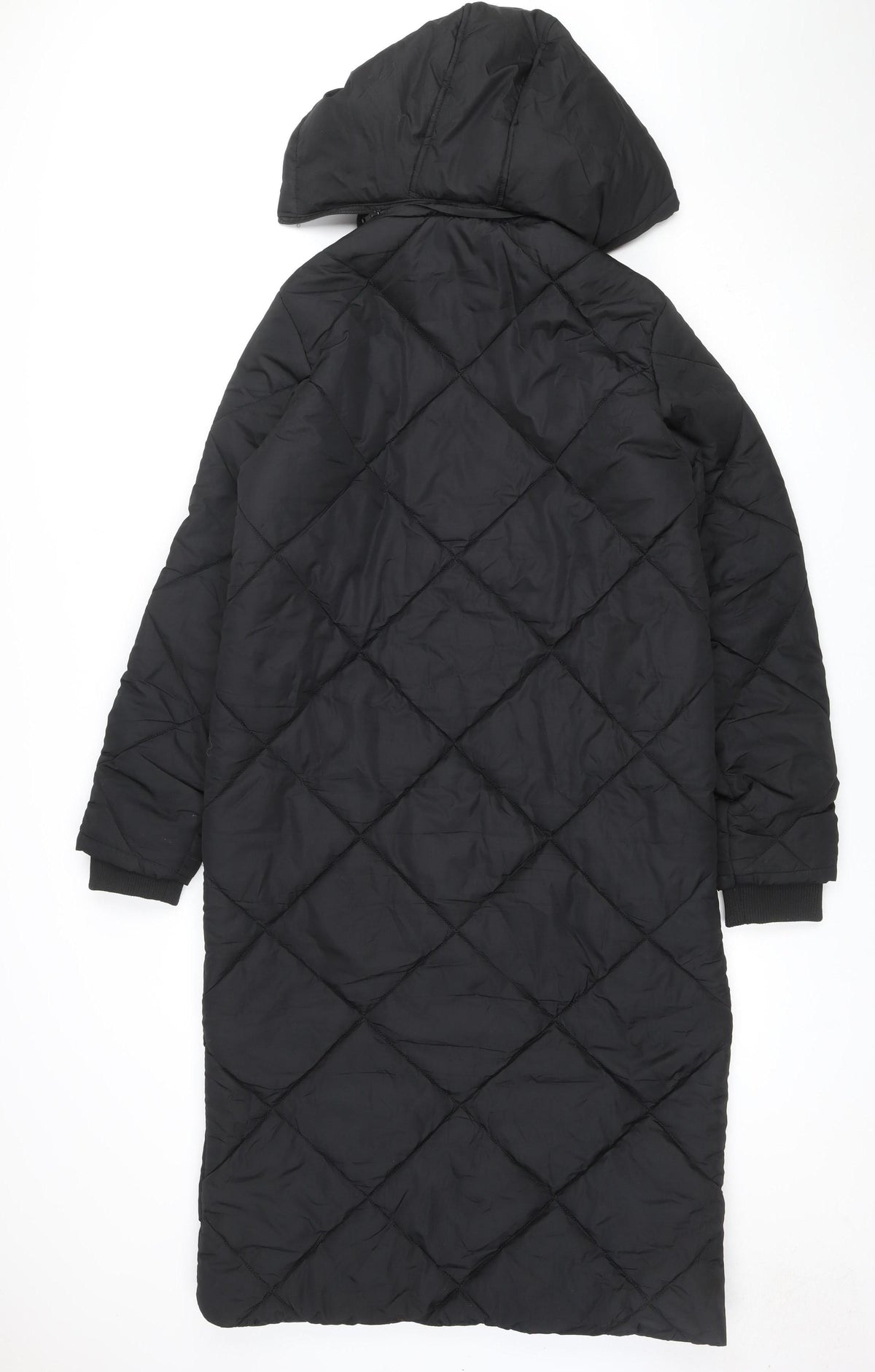 Threadbare Women’s Black UK 10 Long Hooded Quilted Puffer Jacket