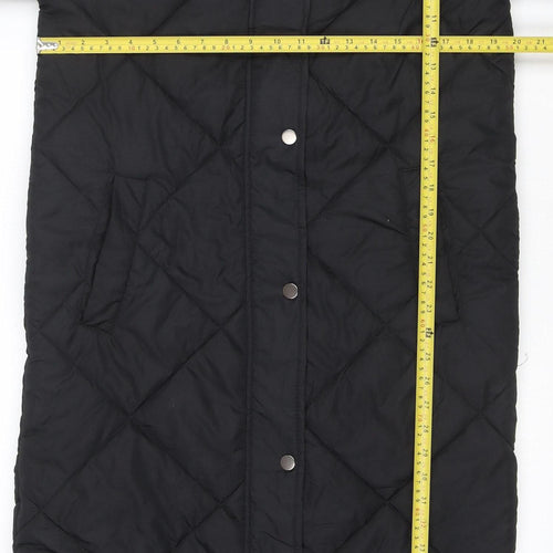 Threadbare Women’s Black UK 10 Long Hooded Quilted Puffer Jacket