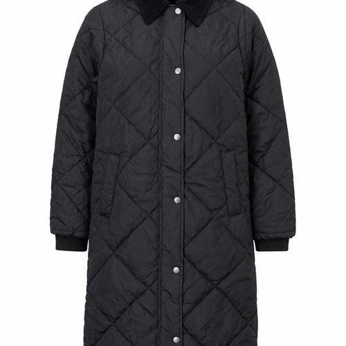Threadbare Women’s Black UK 10 Long Hooded Quilted Puffer Jacket