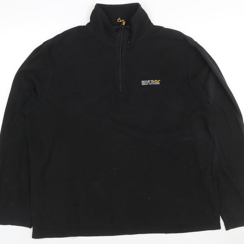 Regatta Mens Black L Fleece 1/4 Zip High Neck Outdoor Sweatshirt