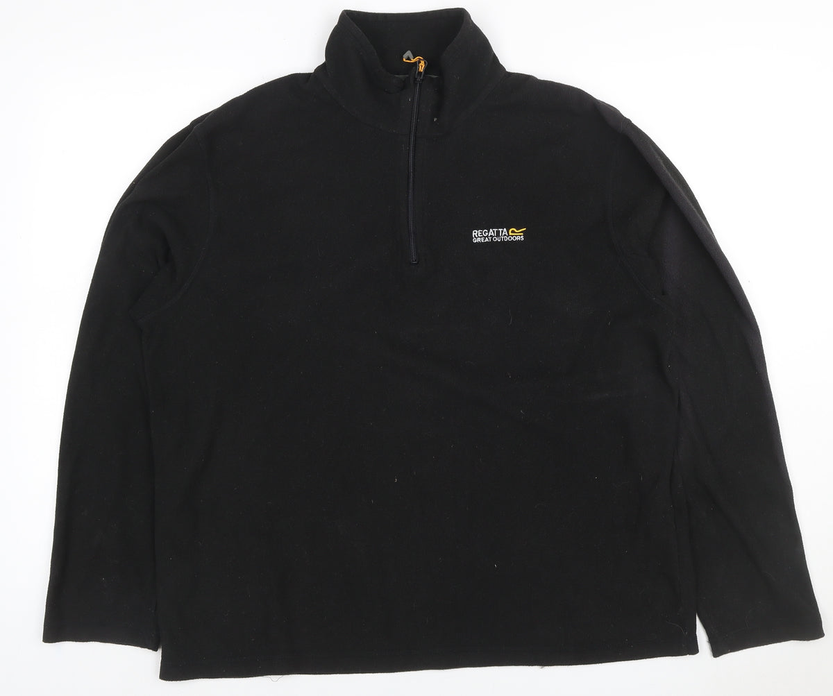Regatta Mens Black L Fleece 1/4 Zip High Neck Outdoor Sweatshirt