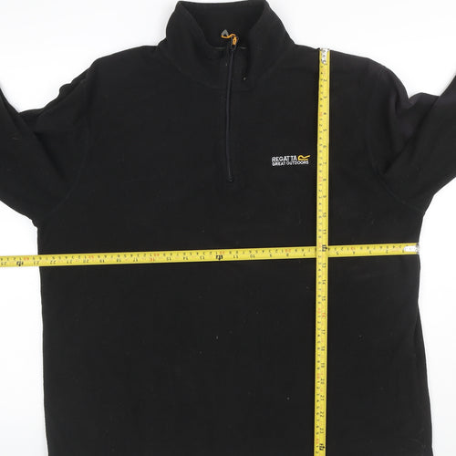 Regatta Mens Black L Fleece 1/4 Zip High Neck Outdoor Sweatshirt