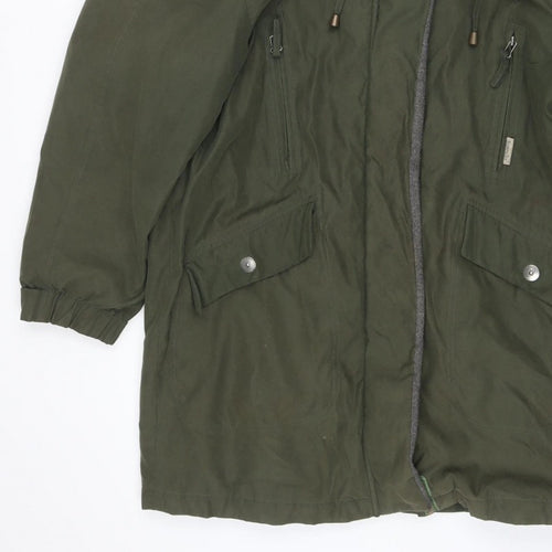 Marks and Spencer Women Green UK 12 Hooded 2-Part Parka Jacket