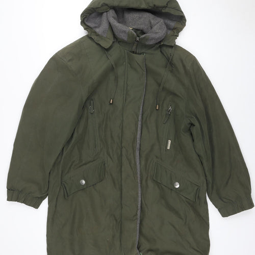 Marks and Spencer Women Green UK 12 Hooded 2-Part Parka Jacket