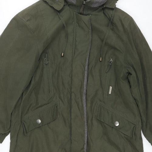 Marks and Spencer Women Green UK 12 Hooded 2-Part Parka Jacket