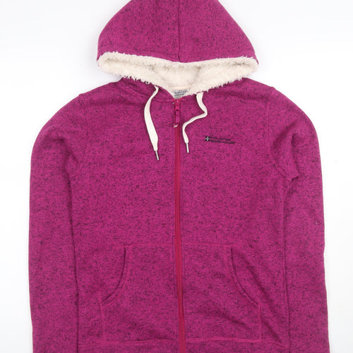 Mountain Warehouse Women’s Pink UK 12 Hooded Fleece Jacket Full Zip