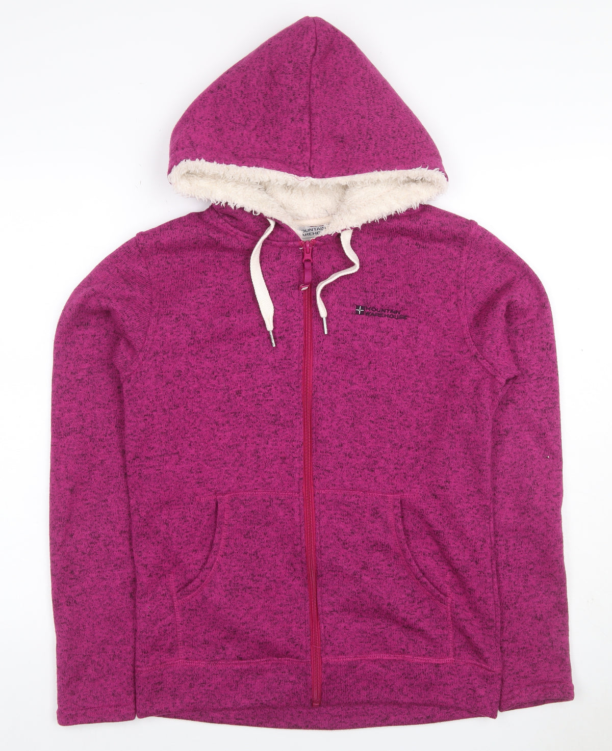 Mountain Warehouse Women’s Pink UK 12 Hooded Fleece Jacket Full Zip