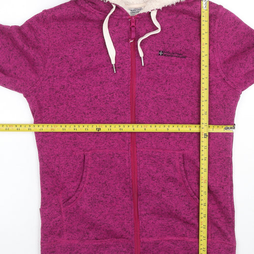 Mountain Warehouse Women’s Pink UK 12 Hooded Fleece Jacket Full Zip