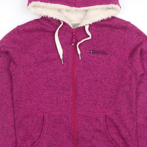 Mountain Warehouse Women’s Pink UK 12 Hooded Fleece Jacket Full Zip
