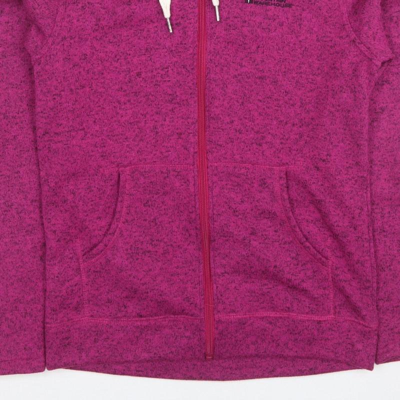 Mountain Warehouse Women’s Pink UK 12 Hooded Fleece Jacket Full Zip