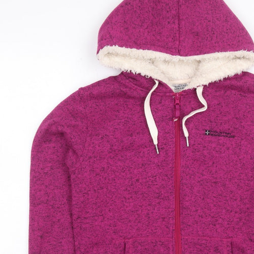Mountain Warehouse Women’s Pink UK 12 Hooded Fleece Jacket Full Zip