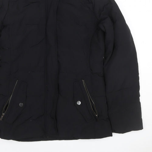 Mango Suit Women Black XS Puffer Jacket Quilted Insulated Zip