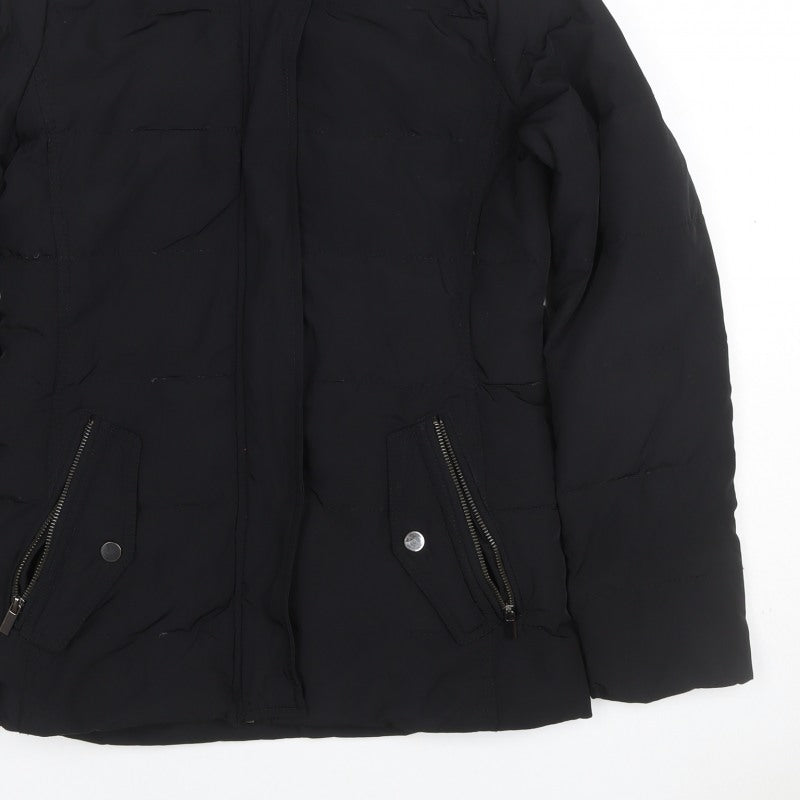 Mango Suit Women Black XS Puffer Jacket Quilted Insulated Zip