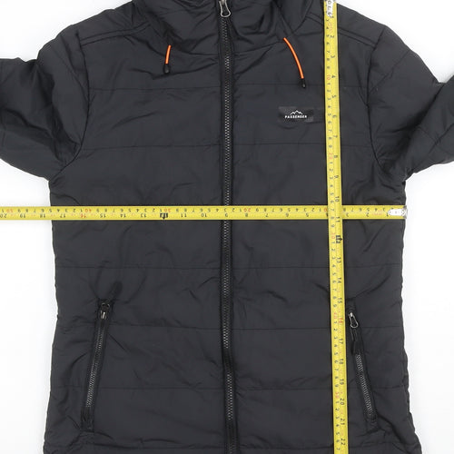 Passenger Men’s Black XS Hooded Quilted Puffer Jacket Full Zip