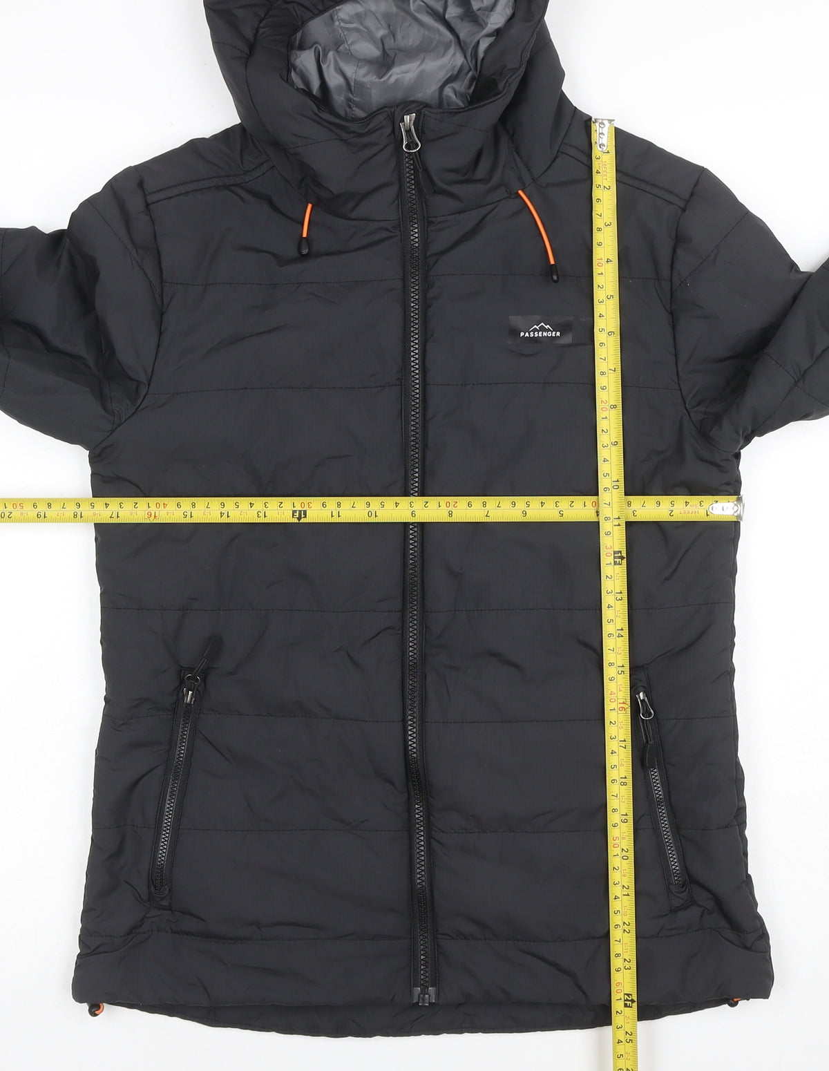 Passenger Men’s Black XS Hooded Quilted Puffer Jacket Full Zip