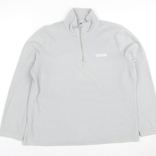 Regatta Women Grey UK 14 Fleece 1/4 Zip High Neck Sweatshirt